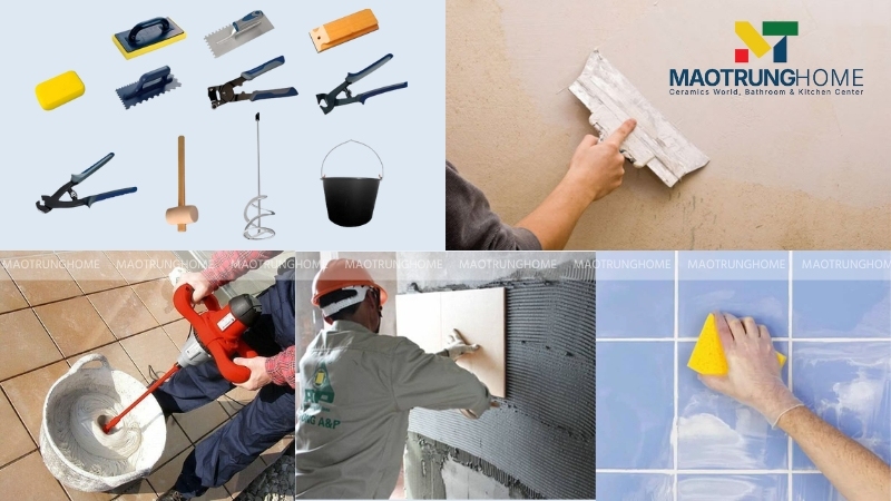 5 bước ốp gạch lên tường đã sơn